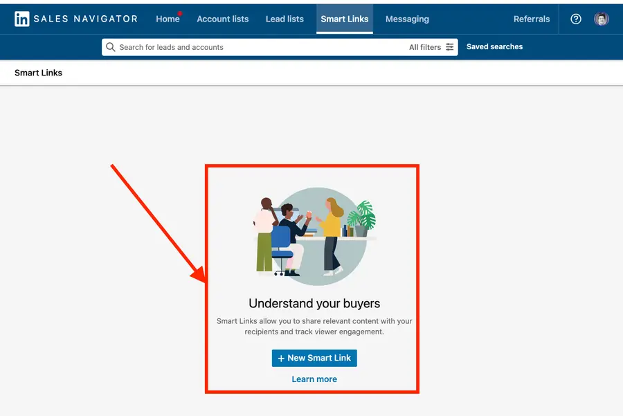 como crear un smart link de sales navigator