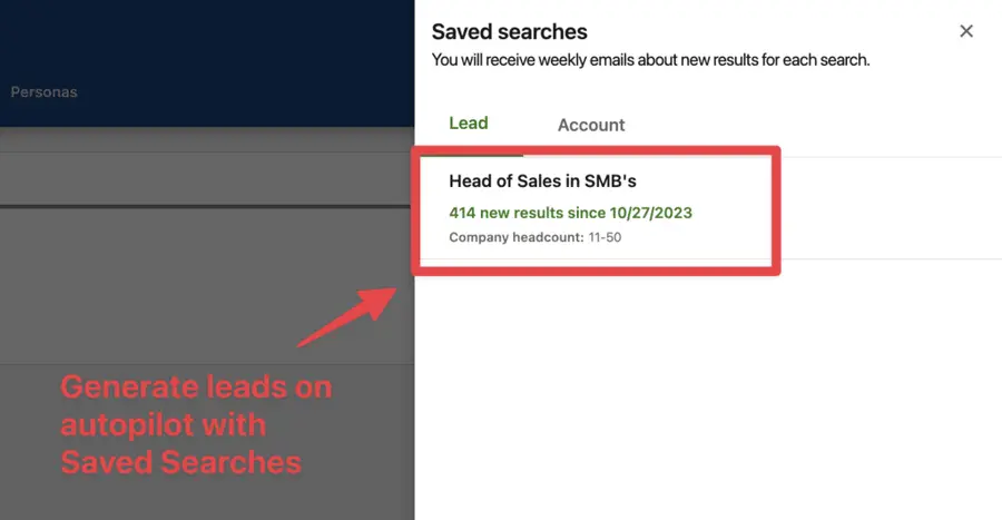 linkedin sales navigator saved searches