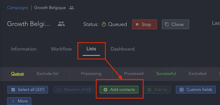 add contact into linkedin message sequence 