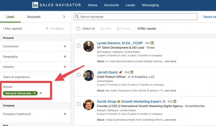 school inmail subject line