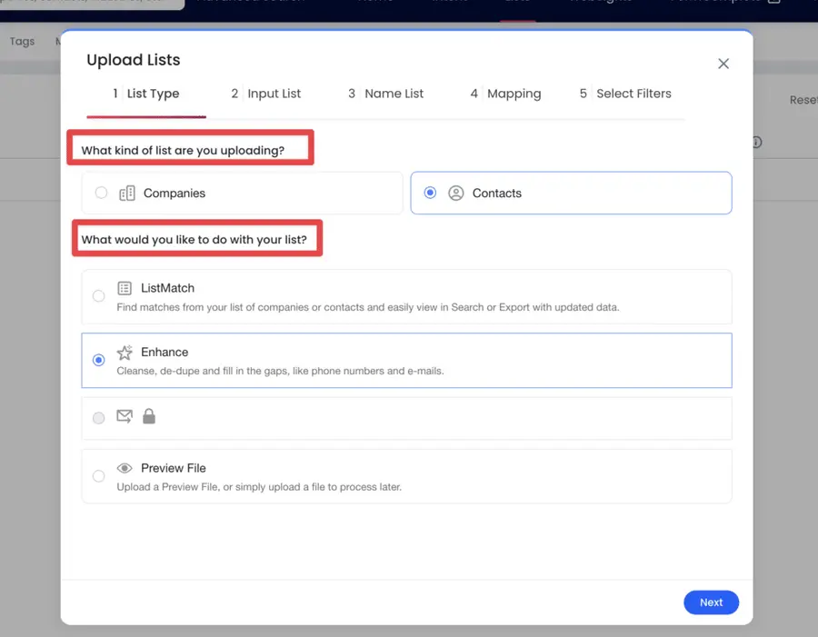 upload contact or companies to zoomifo