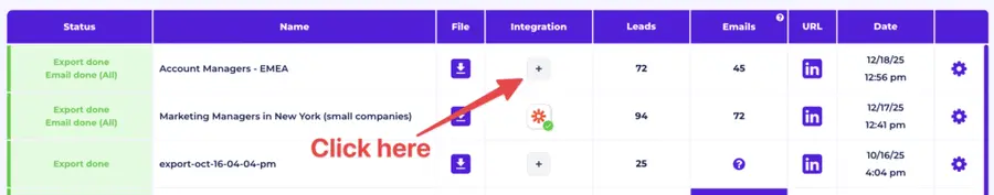 sales navigator export evaboot integration