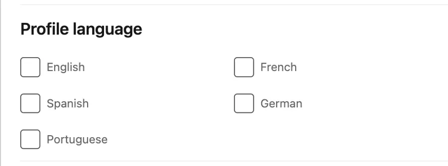profile language linkedin filter