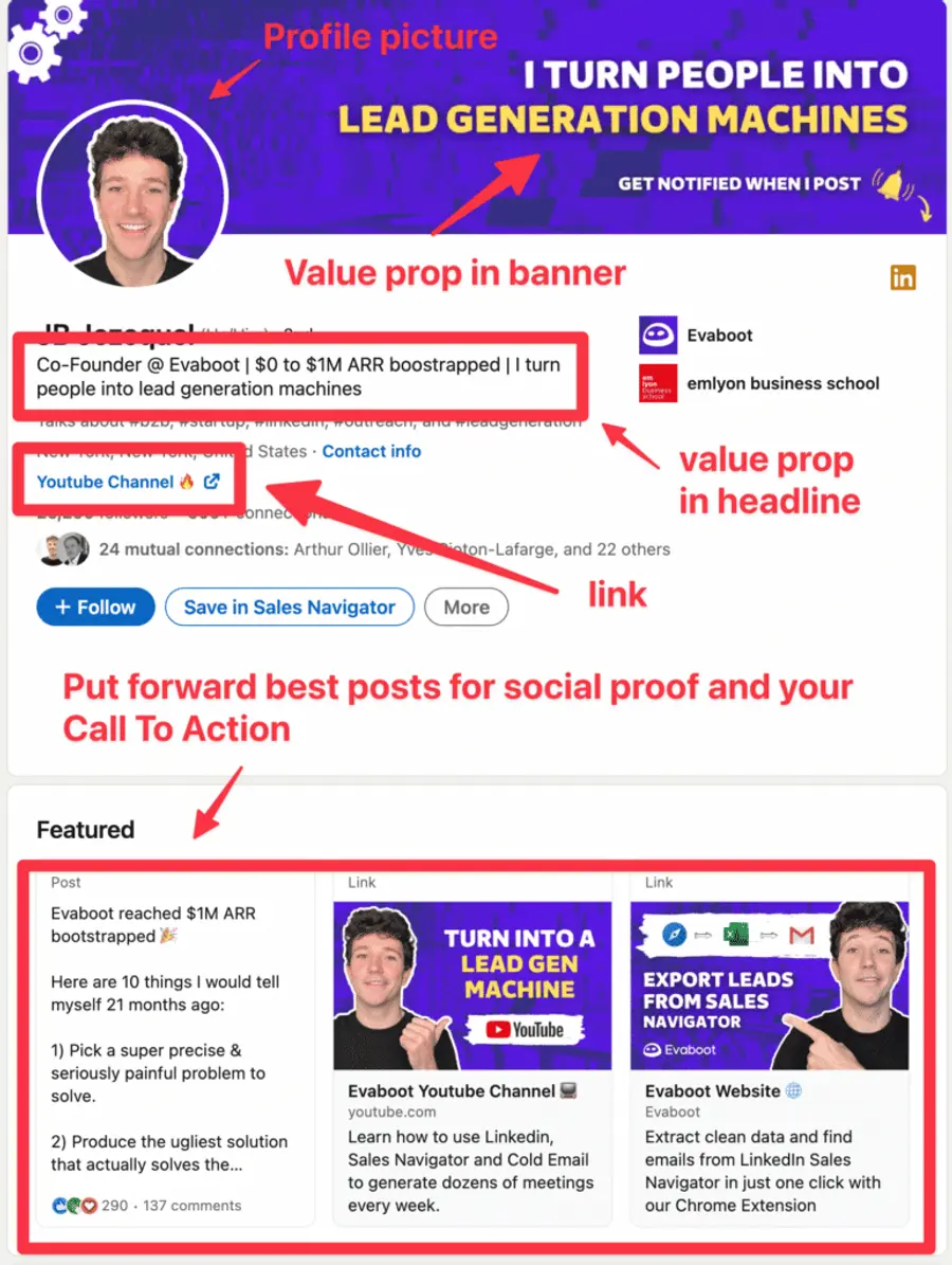 LinkedIn profile optimization example