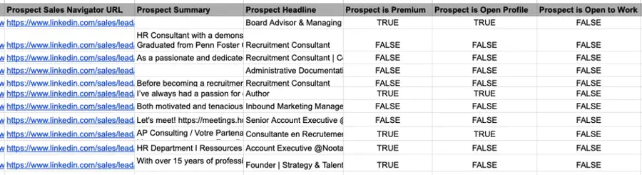 linkedin url enrichment csv file