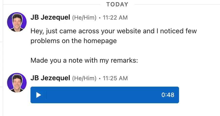 linkedin voice message