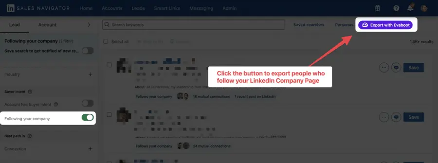 export with evaboot linkedin sales navigator leads 