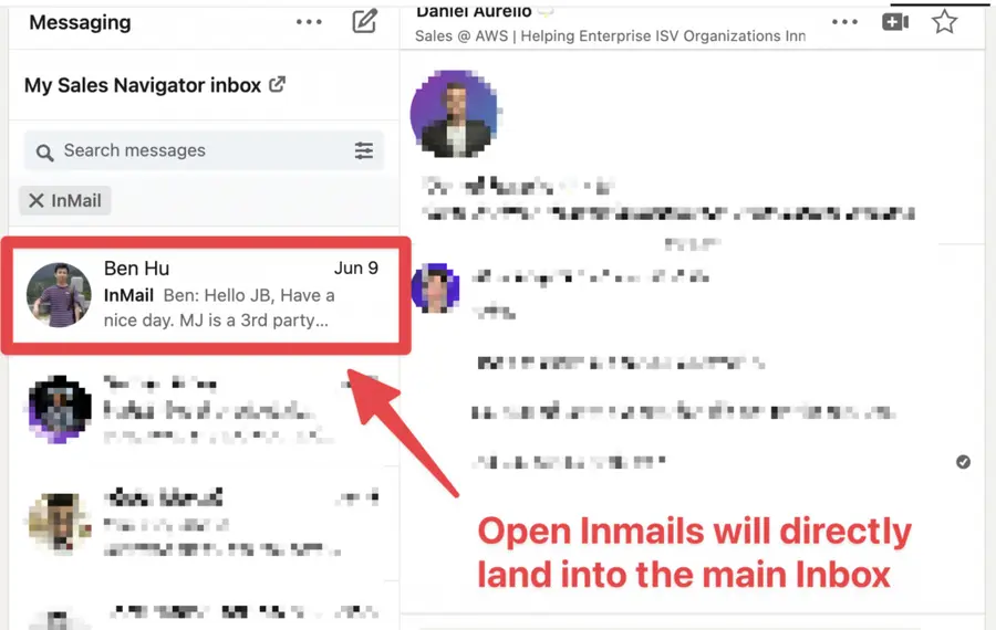 Inmail-Posteingang öffnen