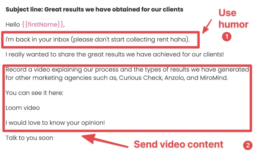 good example of a linkedin follow up