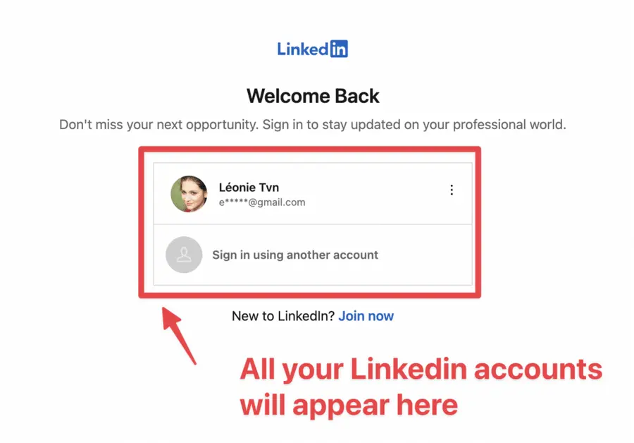 switch between linkedin account