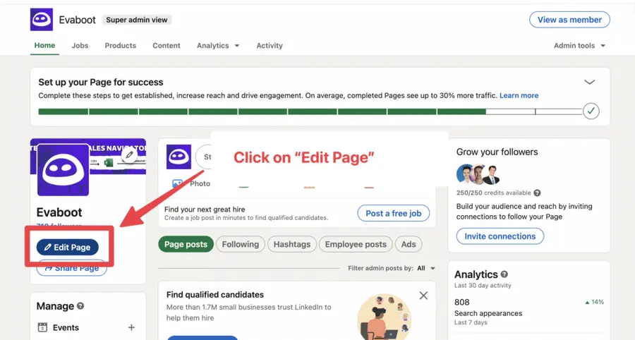 change linkedin company url