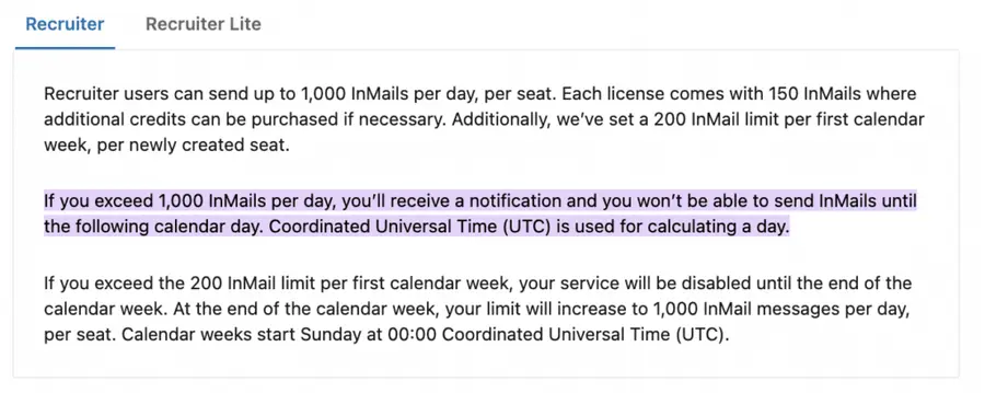 Linkedin Inmail-Limit