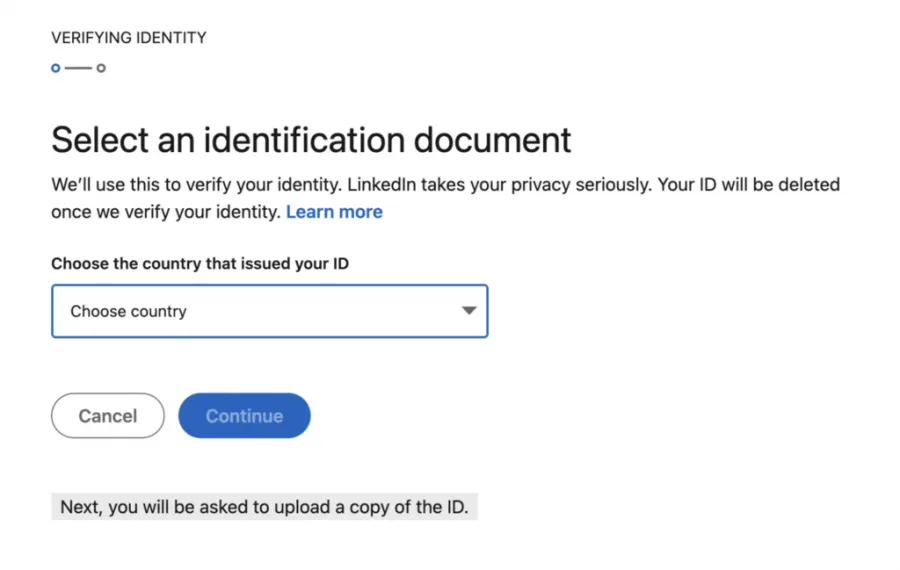 linkedin identity verification process
