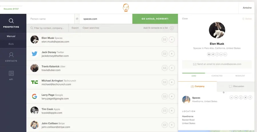 voila norbert email finder tool