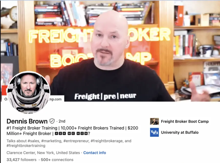 LinkedIn headline example with credentials and achievements