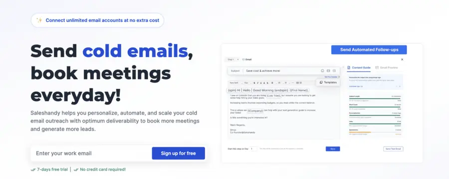 saleshandy cold email software 