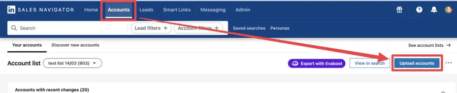 upload company data into linkedin sales navigator