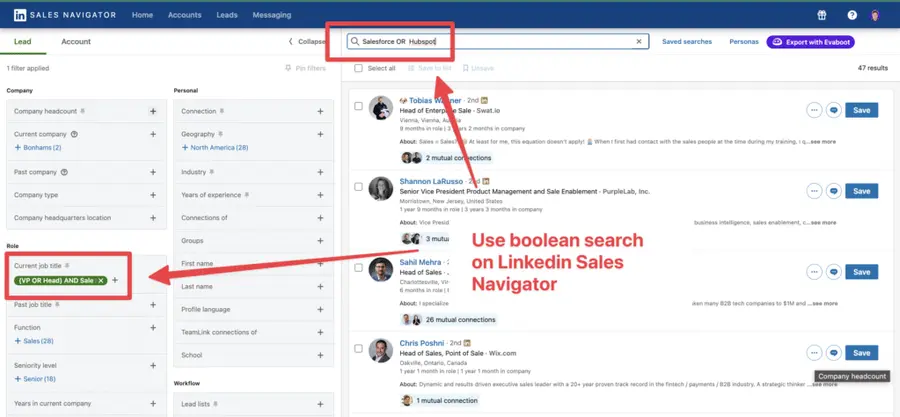 linkedin sales navigator x ray search