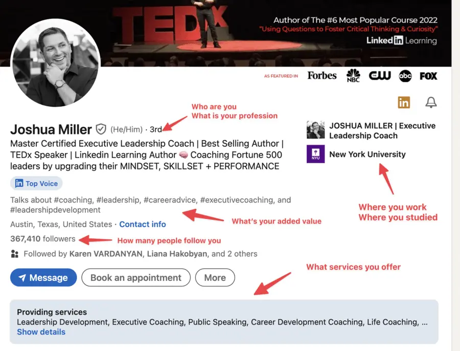 Clean linkedin summary and linkedin profile description for credibility