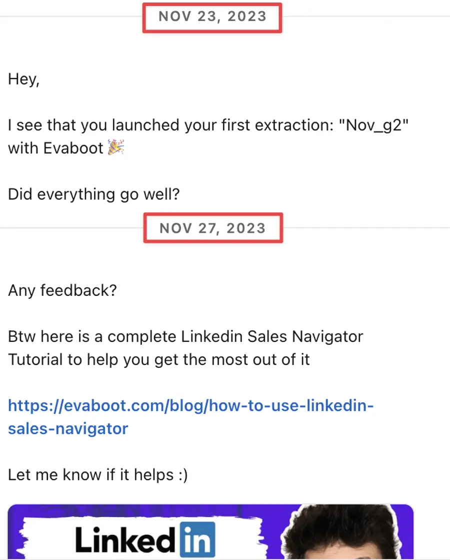 follow up messages linkedin outreach