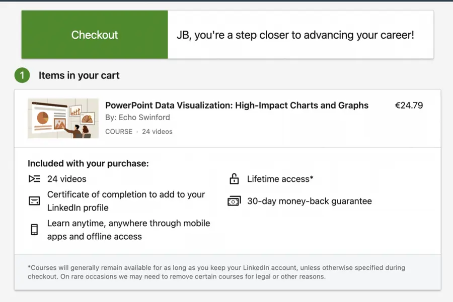 linkedin learning individual course price