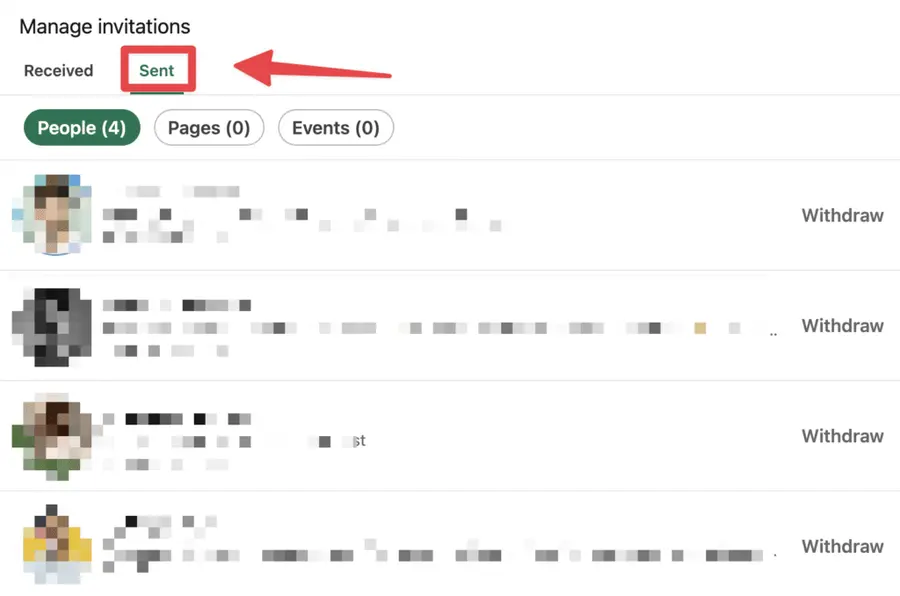 see the people who did not approve your connection invitation on linkedin and either keep it or withdraw it