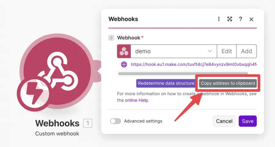 copy address to clipboard make