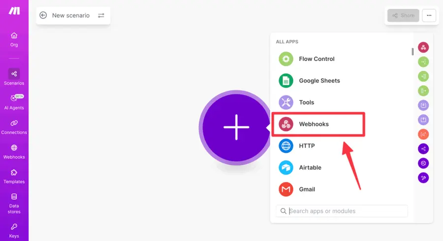 make webhook trigger