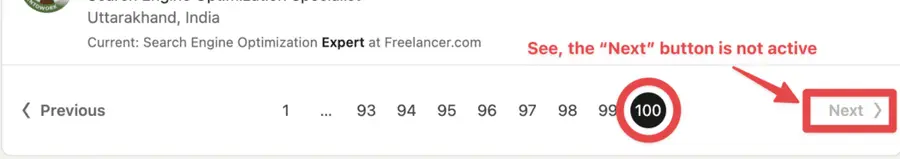 linkedin limits your searches on 100 pages