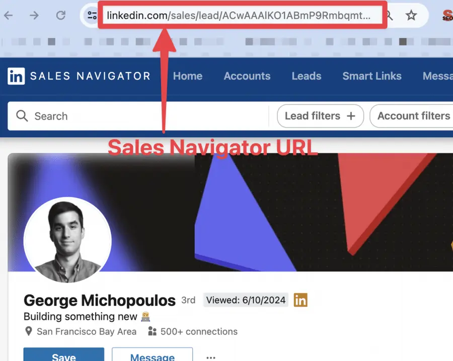 sales navigator url example