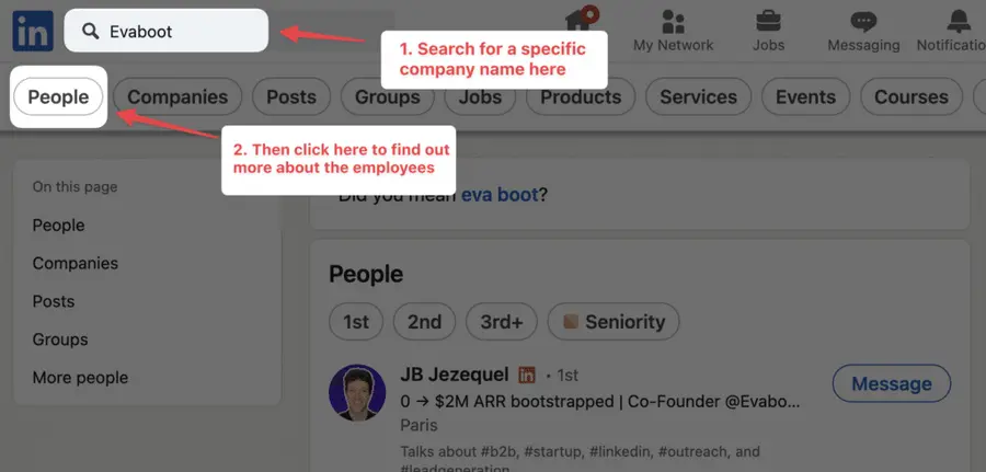 how to use linkedin search