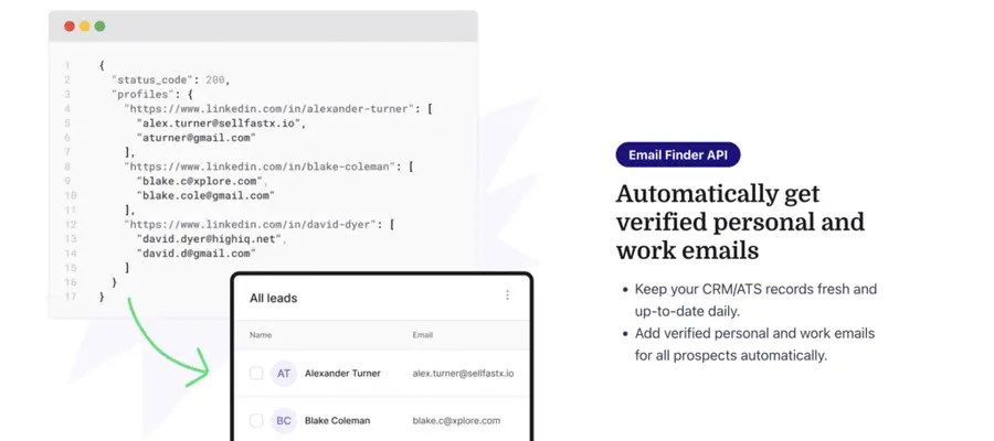 contactout api token to integrate with your website and find emails quickly