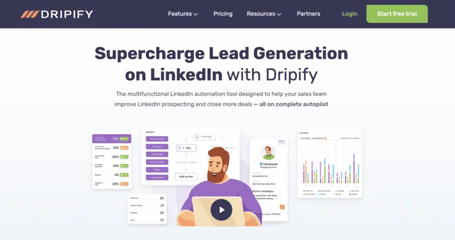 strumento di scraping di linkedin di dripify