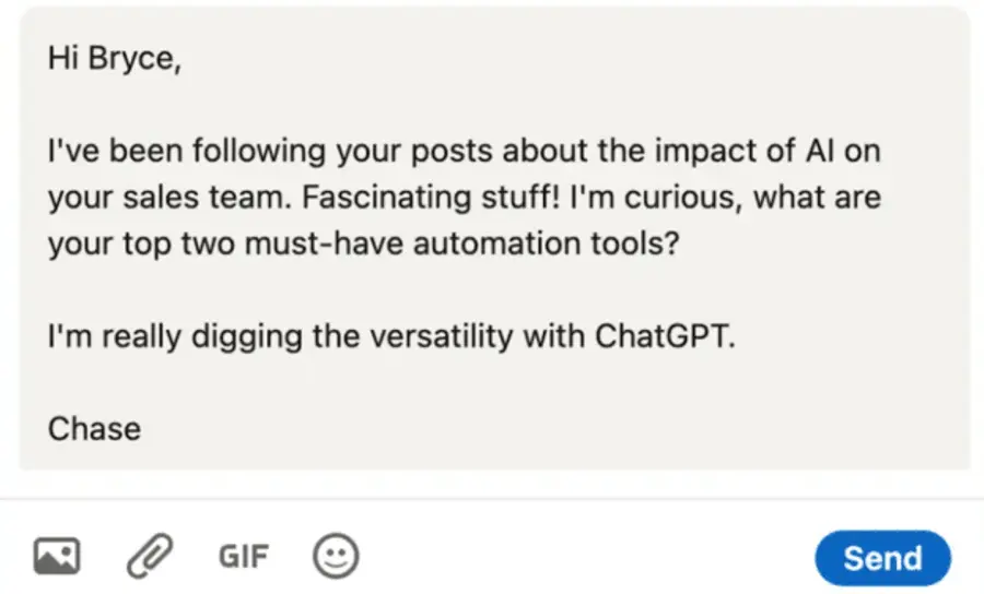 Image showing LinkedIn Outreach Message