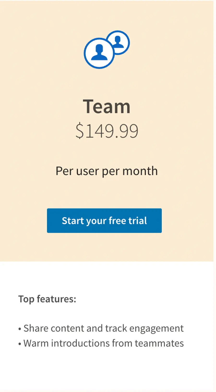 preço do sales navigator team 