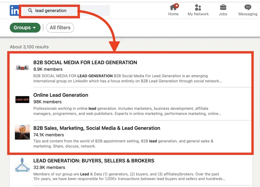 how to use linkedin for prospecting group members