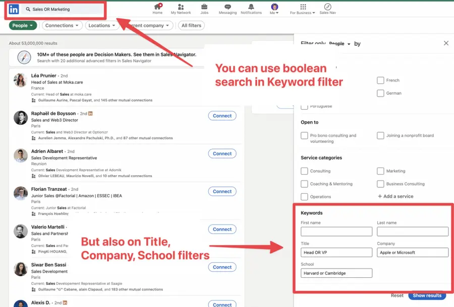linkedin basic x ray search