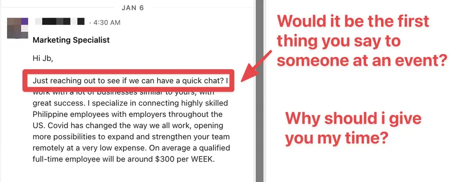 linkedin prospecting messages