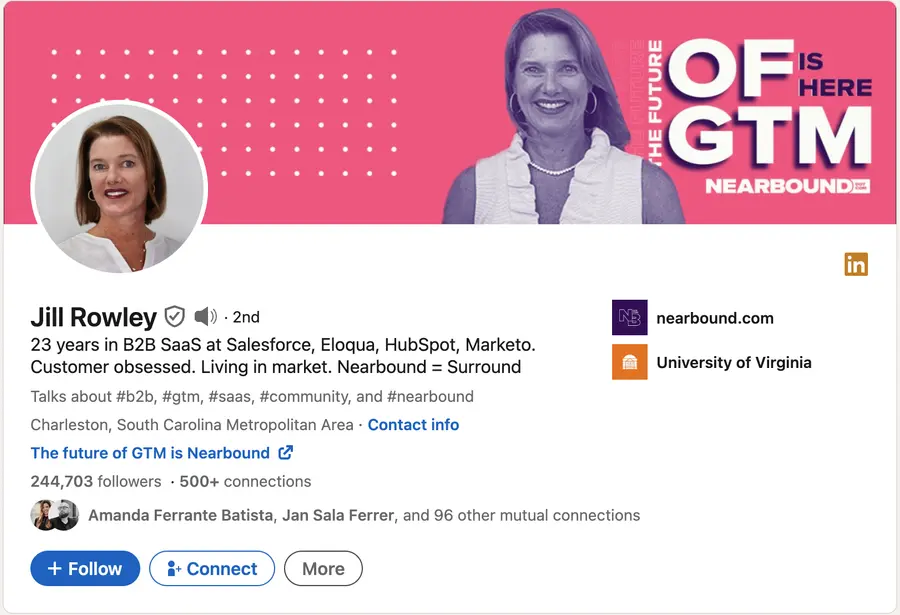 Jill Rowley's LinkedIn profile