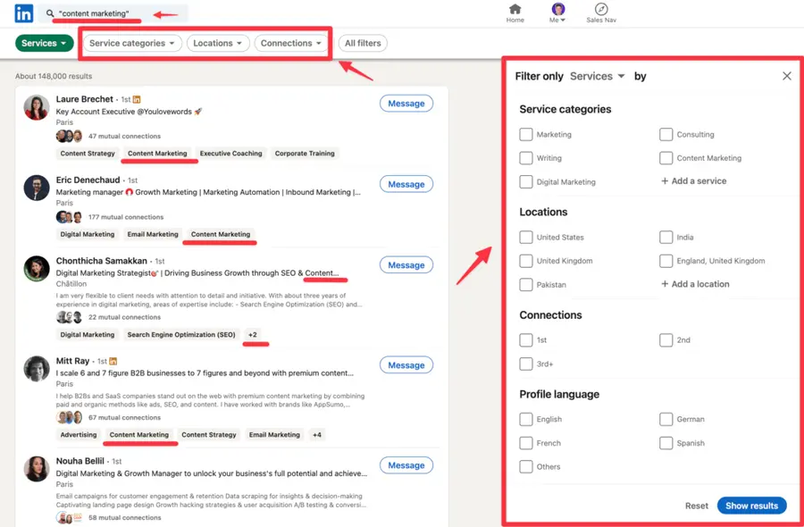advanced linkedin search services