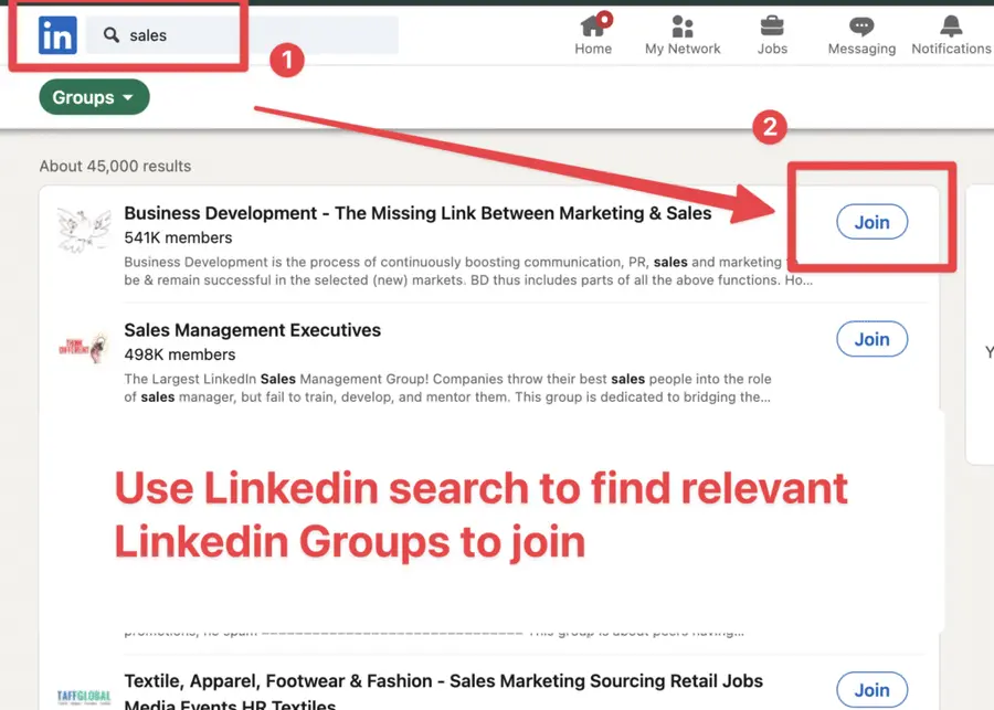 find linkedin groups to export