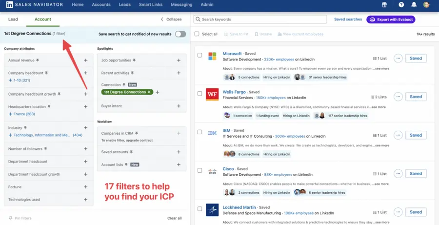 build prospect list with linkedin sales navigator