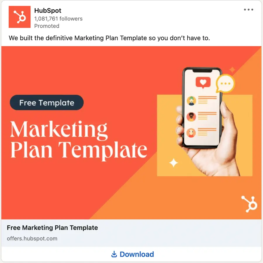 Competitor's LinkedIn ad example