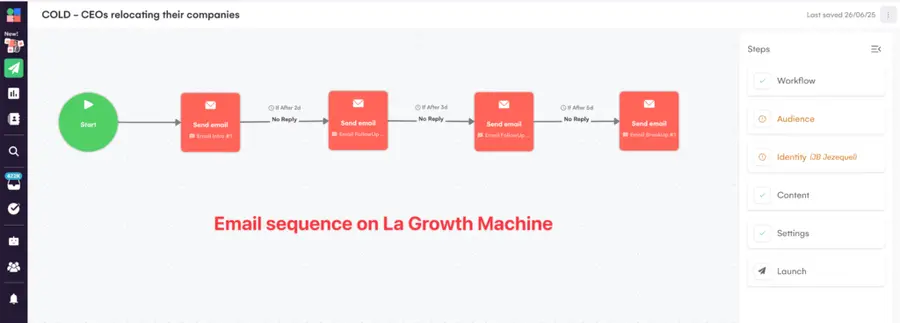 email sequence la growth machine