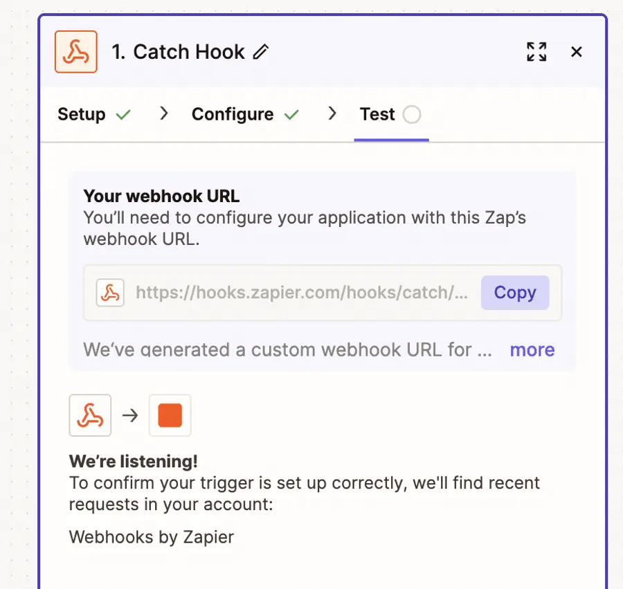 webhook url zapier