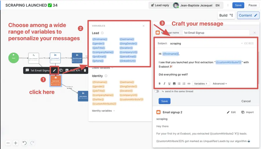 how to use custom variable in your linkedin prospecting messages