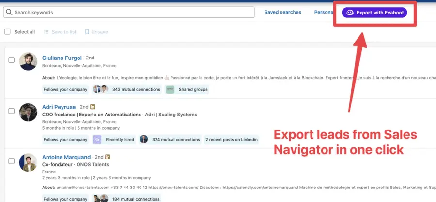 export leads from sales navigator 