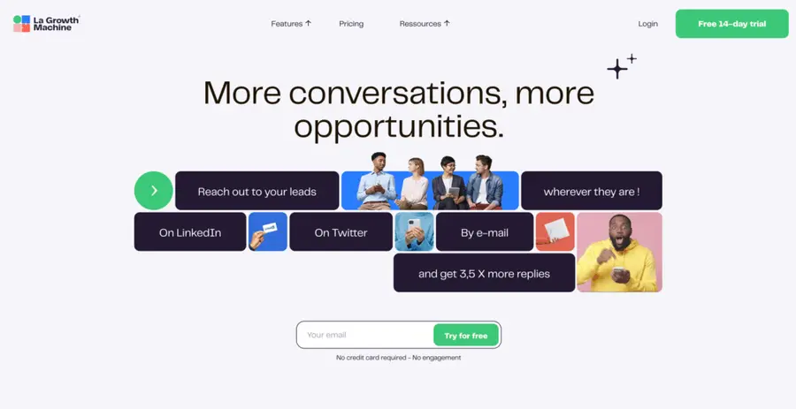 lagrowthmachine linkedin marketing tool