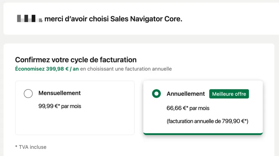 prix sales navigator core
