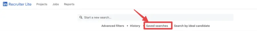 find saved searches on linkedin recruiter